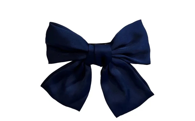 Dark Satin Bow Hair Clip Navy Blue product image