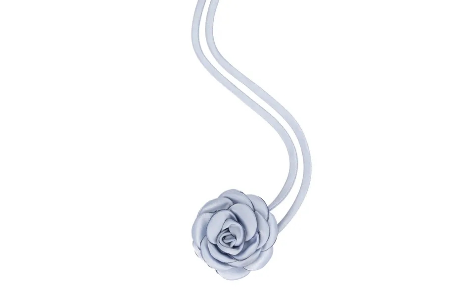 Dark Satin Rose Brooch Small Light Blue