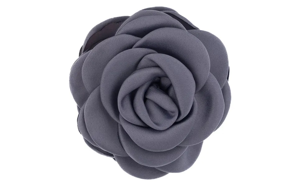 Dark Satin Rose Hair Claw Steel Blue