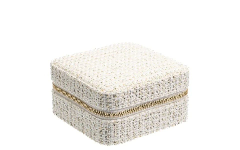 Dark Tweed Jewellery Box Mini Off White With Gold