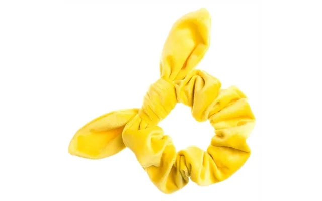 Dark Velvet Scrunchie With Bow Sun Yellow product image