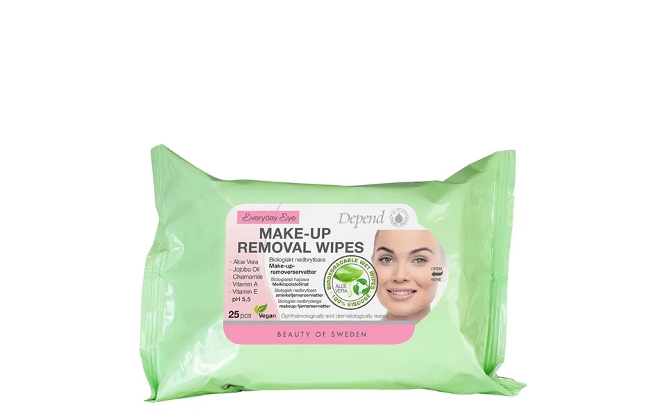 Depend Everyday Eye Make-up Removal Wipes 25 Pcs