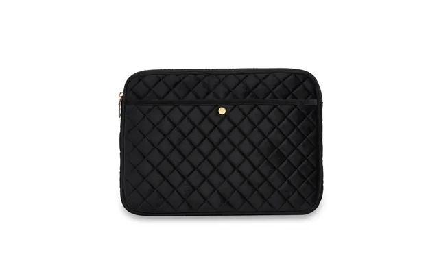 Fan Palm Black Quilted Velvet Laptop Sleeve product image