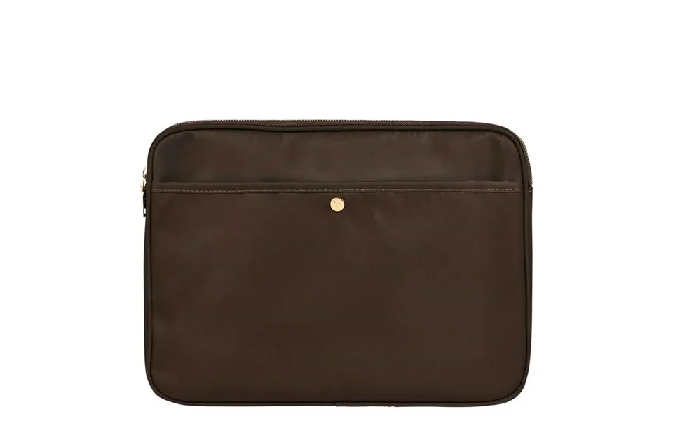 Fan palm brown nylon laptop sleeve