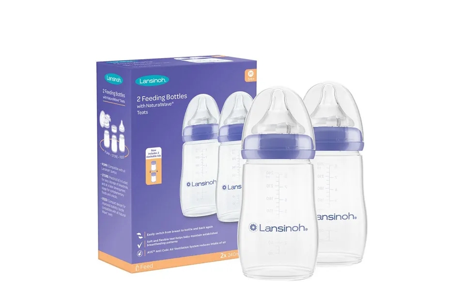 Lansinoh Naturalwave Baby Bottles 2 X 240 Ml