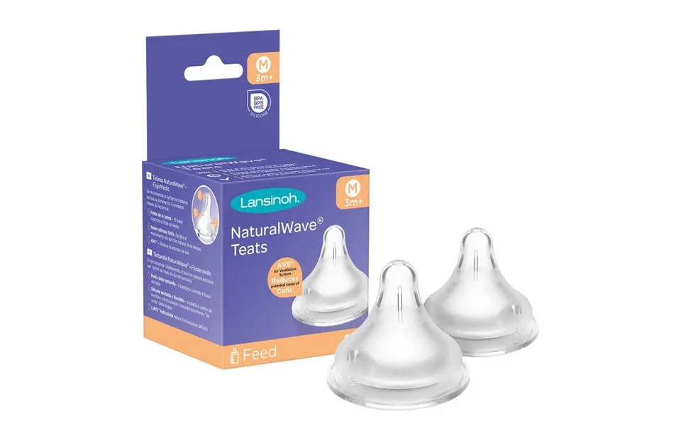 Lansinoh Naturalwave Bottle Nipple Medium Flow 2pcs