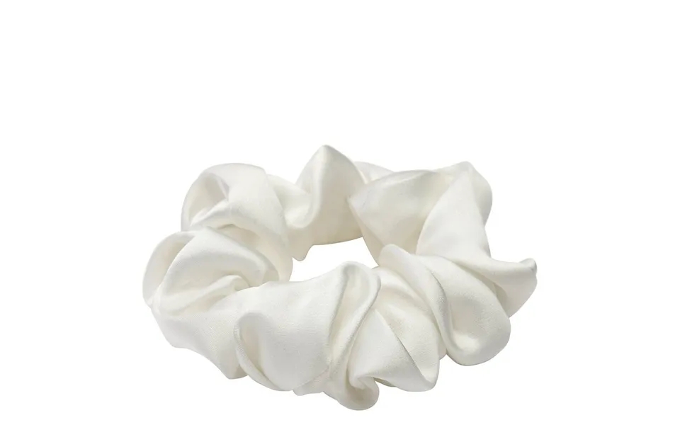 Lenoites Mulberry Silk Scrunchie White