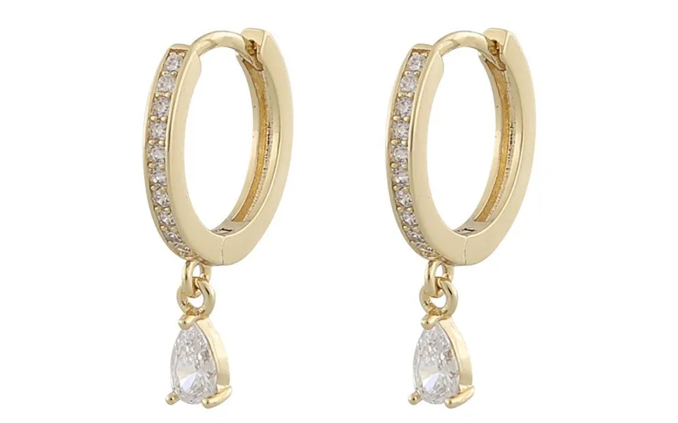Snö Of Sweden Camille Drop Ring Earring Gold Clear