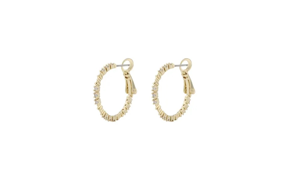 Snö Of Sweden Copenhagen Small Ring Earrings Gold Clear 21mm