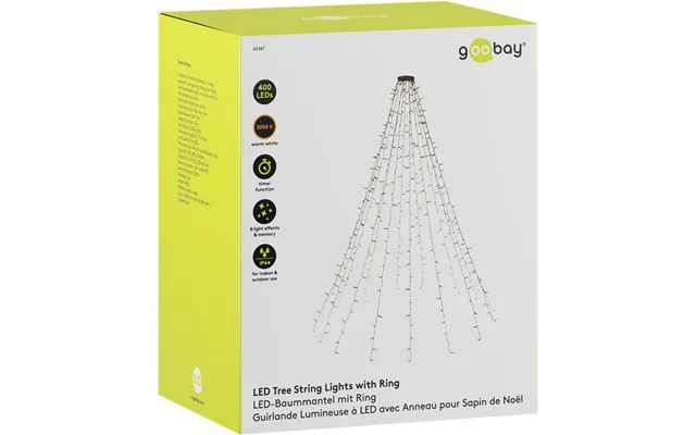 400 Led Tree String Lights With Ring - With Timer And Memory Function, 8 Light Modes, 24 product image