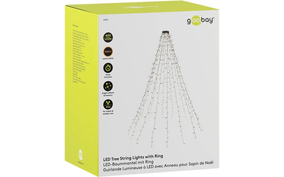 400 Part Tree String Lights With Ring - With Hours Spirit Memory Function, 8 Light Modes, 24