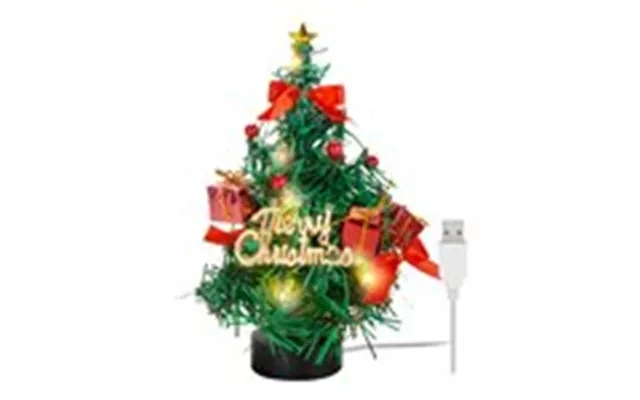 Goobay Mini Artificial Christmas Tree With String Lights Black Gold Green Red product image