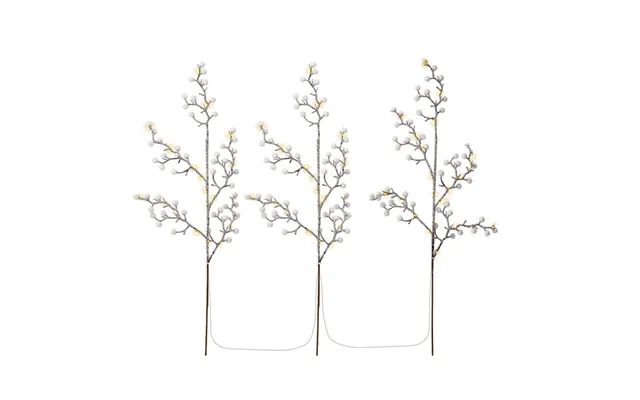 Set Of 3 Light Trees With 75 Leds, White, Brown, Silver, Transparent - With Timer Function, Warm White 3000 K , Battery product image