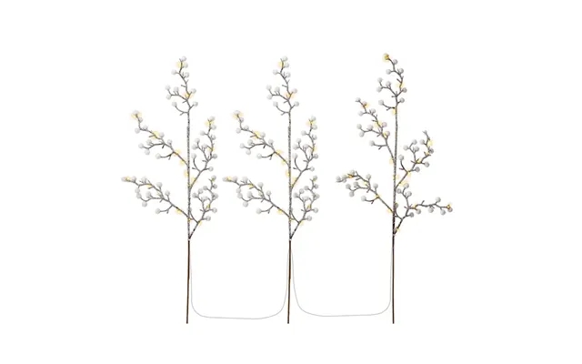 Seen of 3 light trees with 75 leds, white, brown, silver, transparent - with hours function, realy white 3000 k , battery product image