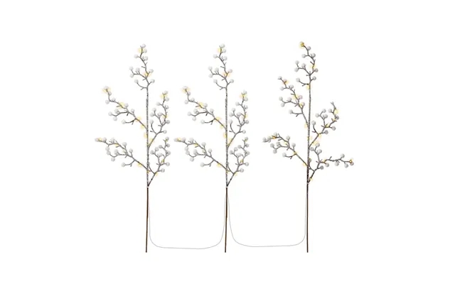 Seen Of 3 Light Trees With 75 Leds, White, Brown, Silver, Transparent - With Hours Function, Realy White 3000 K , Batter product image