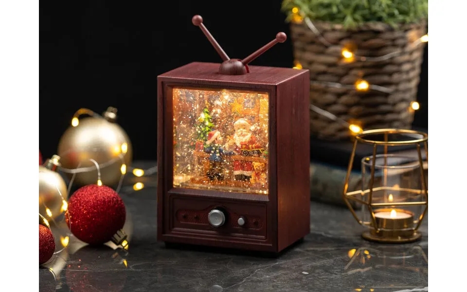 Luminous christmas decorations with mica - tv with sound