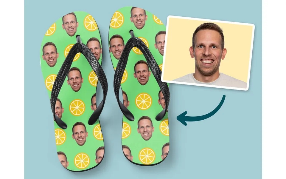 Personal flip flops with photo - summer