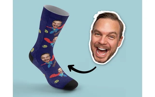 Personal stockings with picture - super dad product image