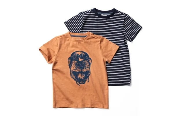 Friends T-shirt - Orange Med Print Blå Med Striber product image