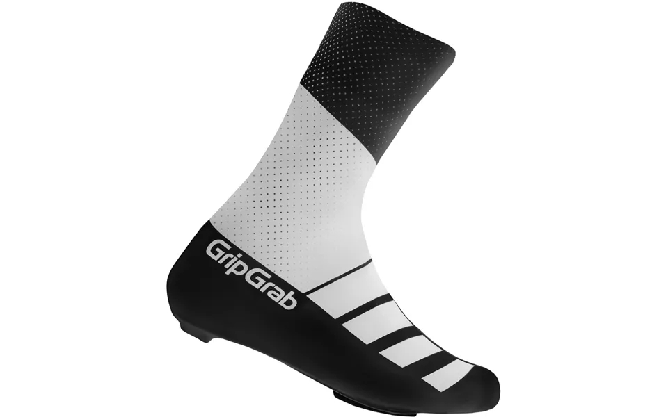 Grip grab race aero tt raceday lycra shoe covers - black white