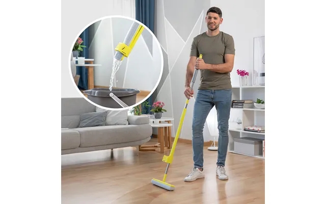 2-I-1 dust mop floor mop with even writhing sponge wringop innovagoods product image
