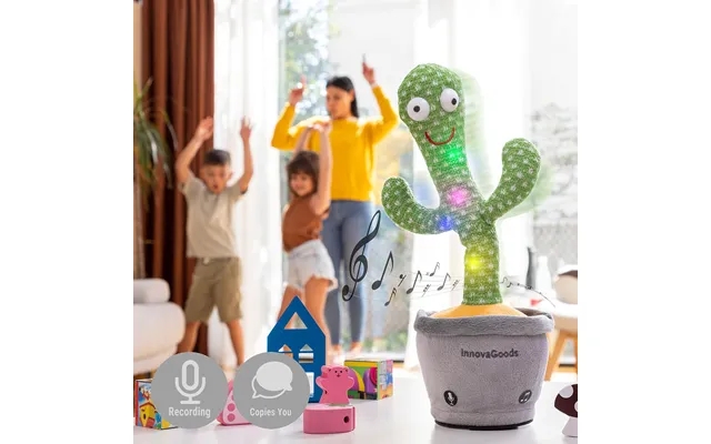 Dansende Og Talende Plyskaktus Med Musik Og Flerfarvet Led Pinxi Innovagoods product image