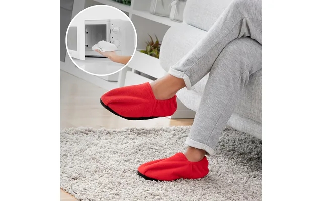 Heated slippers microwave innovagoods red product image