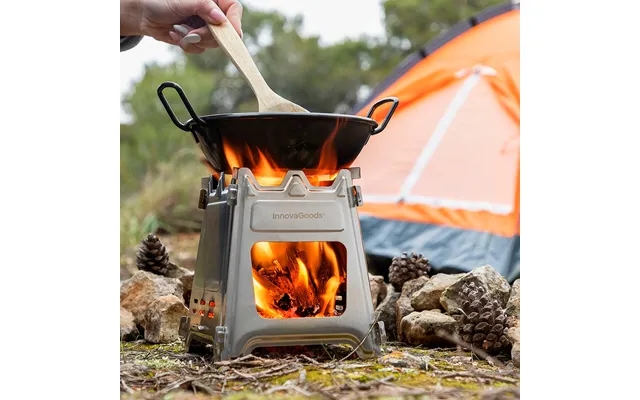 Collapsible steel camping stove flamet innovagoods product image