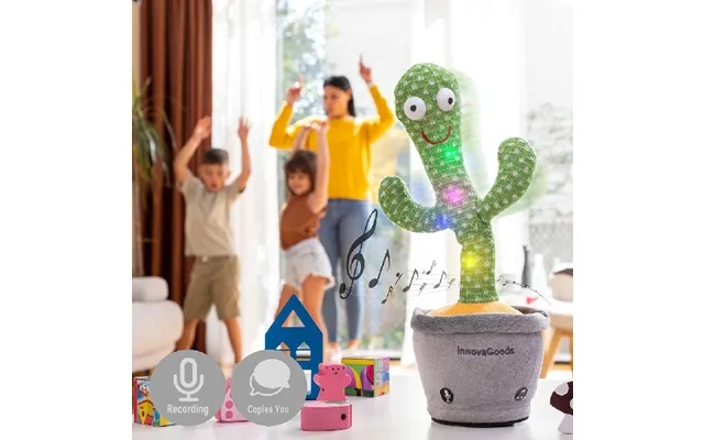 Dansende Og Talende Plyskaktus Med Musik Og Flerfarvet Led Pinxi Innovagoods product image