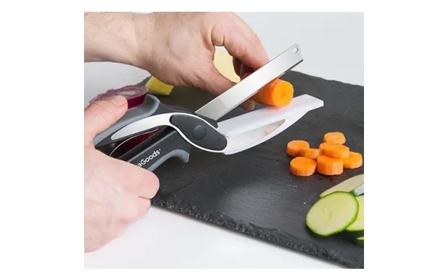Innovagoods kitchen knife scissors with integrated mini cutting board product image