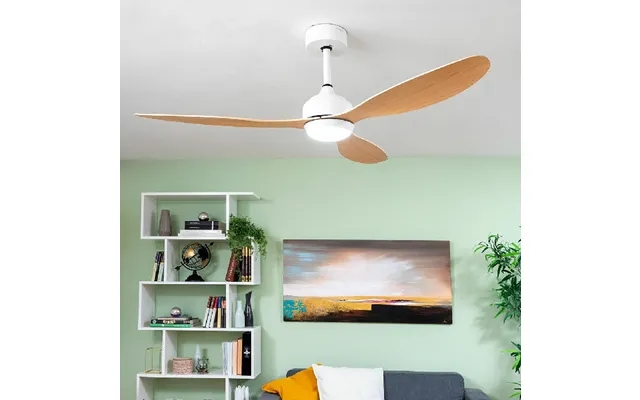 Ceiling fan with led light past, the laws 3 abs wings wuled innovagoods wood 36 w product image