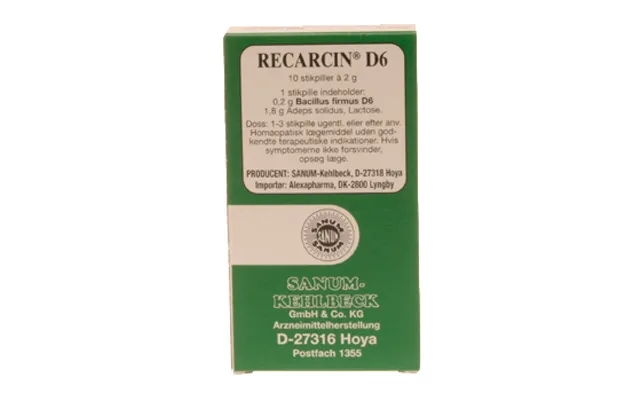 Recarcin d6 suppositories 10 paragraph 1 pk product image