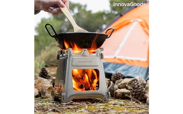 Collapsible steel camping stove flamet innovagoods product image