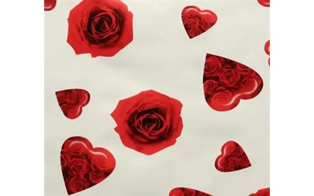 Oilcloth 20 m roll - white with roses product image