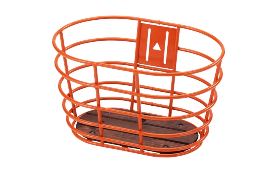 Orange north alu bicycle basket m wooden base 20-26