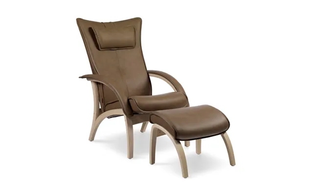 Brown city delta legend armchair with stool - beech product image