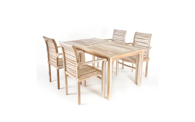 Garden furniture in massive teak - rectangular table 90x150 cm past, the laws 4 chairs product image