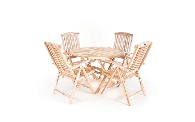 Garden furniture in massive teak - around table ø110 cm past, the laws 4 high folding chairs product image