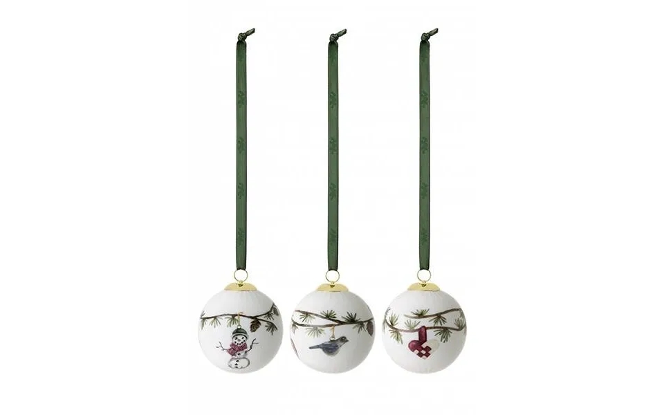 Kähler Hammershøi Christmas Bullet Ø6 Cm, 3 Pcs - White M. Deko