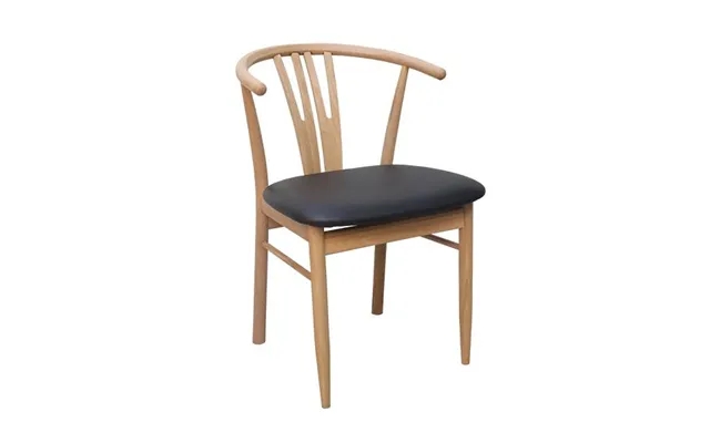 Sara Spisebordsstol I Hvidolieret Eg Med Sort Lædersæde product image