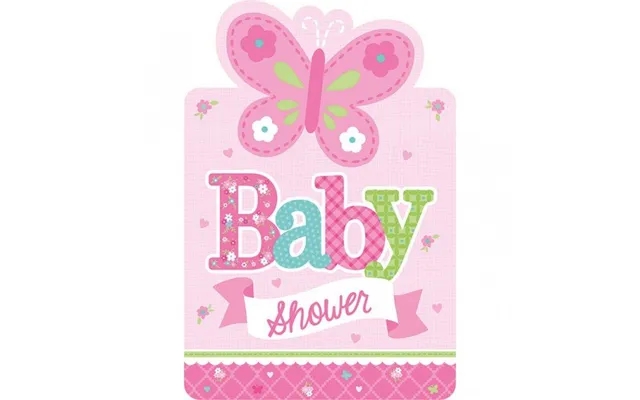 8 Stk. Baby Shower Invitationer - Pige product image