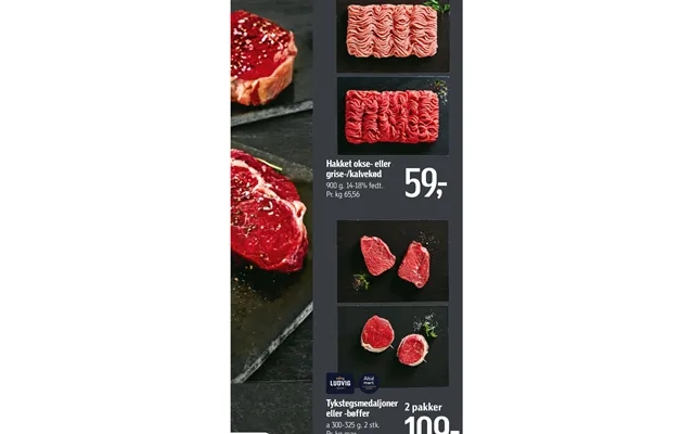 Chopped ox or tykstegsmedaljoner or - steaks product image