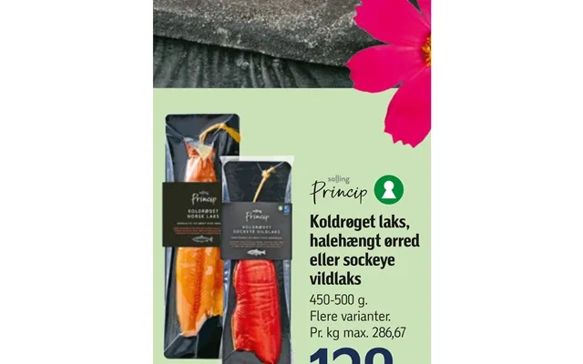 Cold smoked salmon, halehængt trout or sockeye wild salmon product image