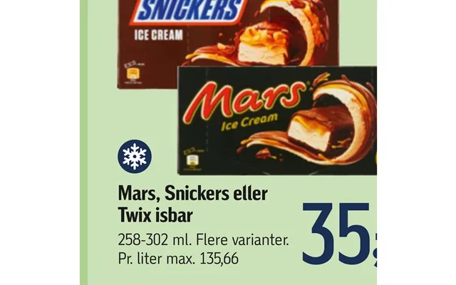 Mars, snickers or twix ice cream parlor product image