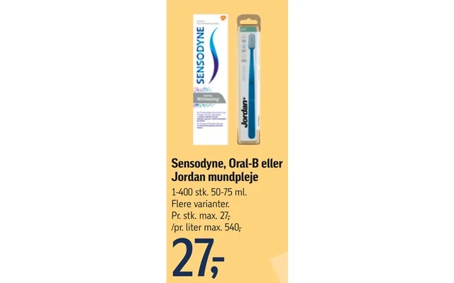 Sensodyne, oral-b or jordan oral care product image