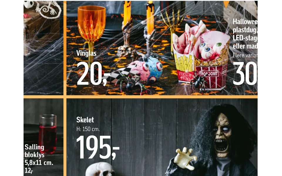 Wineglass halloweenmad, pvc membrane, part taper candles or food skeleton