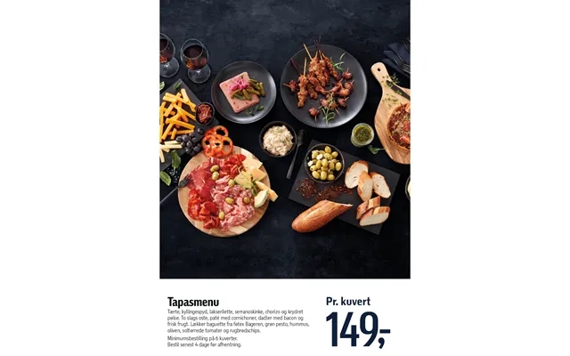 Tapas menu product image