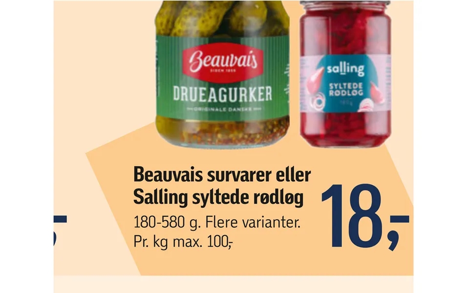 Beauvais survarer or salling pickled red onion