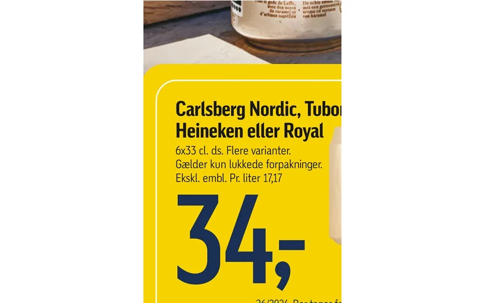 Carlsberg nordic, tuborg zero, heineken or royal