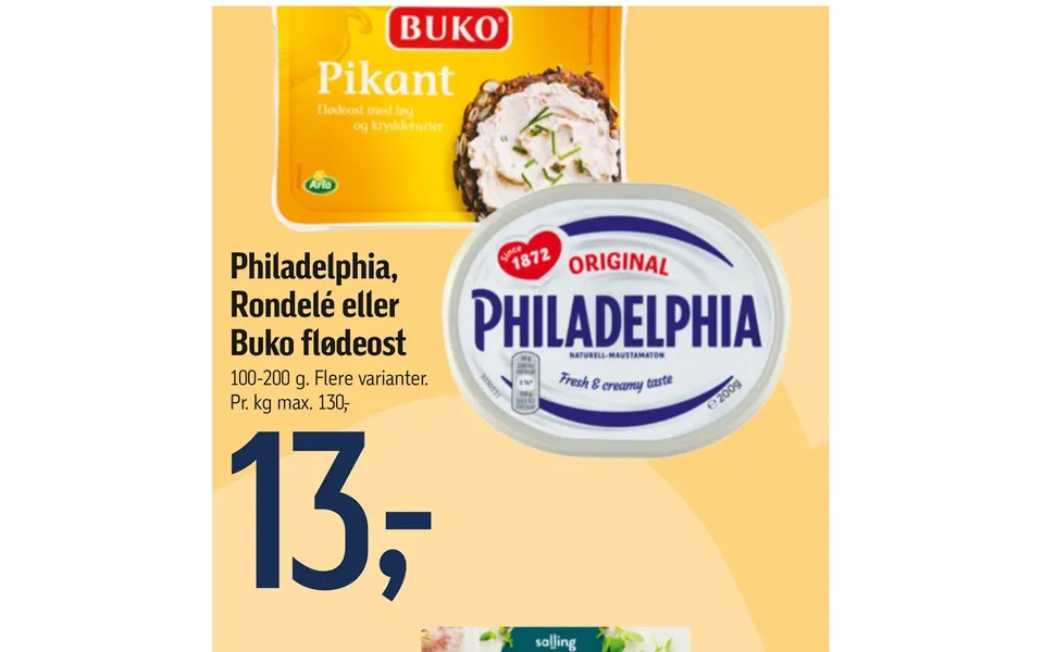 Philadelphia, rondele or buko cream cheese